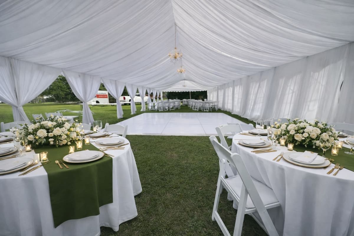 Royal event rental package - tents, tables & chairs in Houston TX